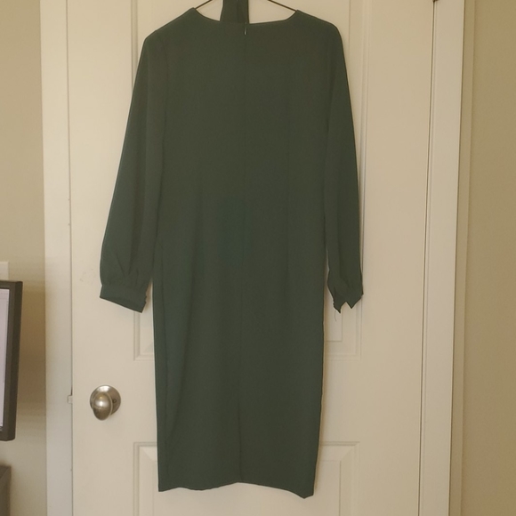 Green Belted Sheath Dress - Picture 4 of 5